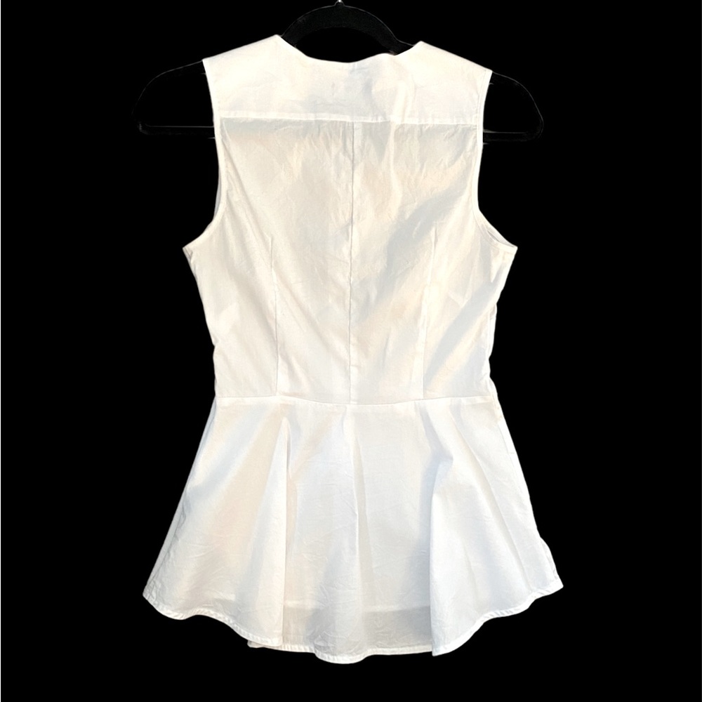 Le Château White Sleeveless Button Up Peplum Top Size XS - Picture 2 of 4